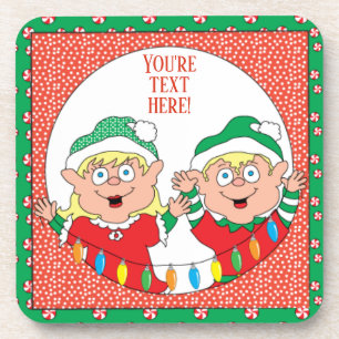 KerstOnderzetters Elf Happy Bier Onderzetter