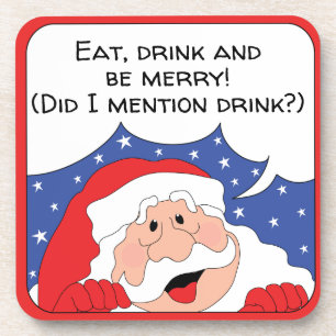 KerstOnderzetters Santa Says Bier Onderzetter