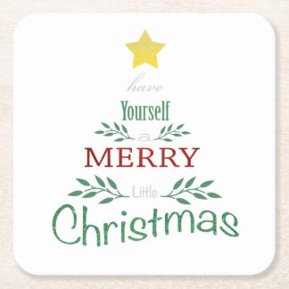 kerstOnderzetters Vierkante Kartonnen Onderzetter