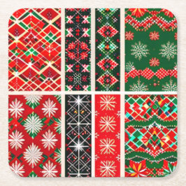 kerstOnderzetters Vierkante Kartonnen Onderzetter