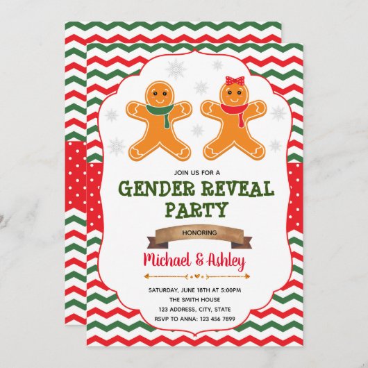 Kerstontbijt Geslacht Openbare uitnodiging (Voorkant / Achterkant)