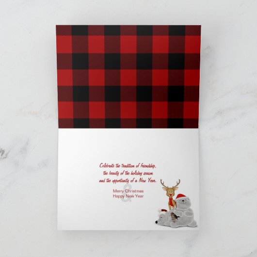 kerstontbijt in sneeuw feestdagen kaart (Binnen)