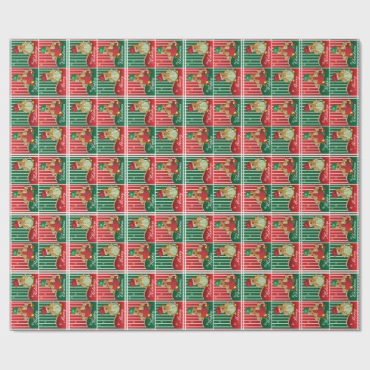 Kerstontbijt Mankwadraten Cadeaupapier (Vlak)