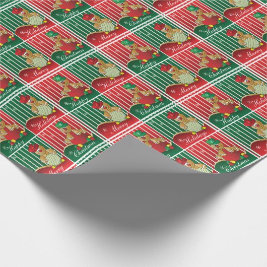 Kerstontbijt Mankwadraten Cadeaupapier (Hoek)