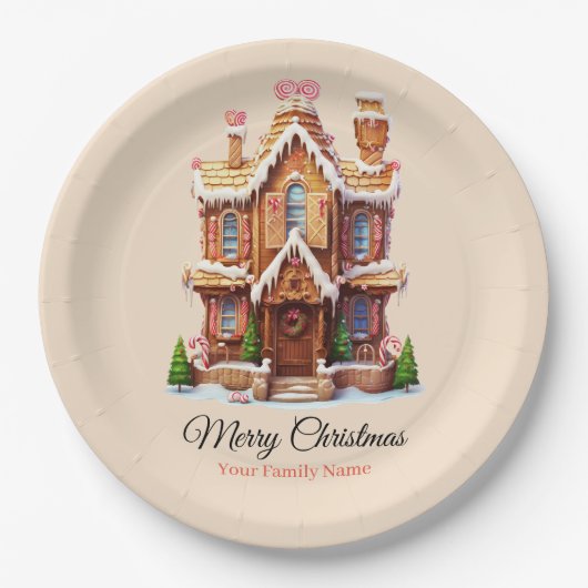 kerstontbijt papieren bordje (Voorkant)