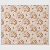 Kerstontbijt, roze koekjes, bruin cadeaupapier (Vlak)