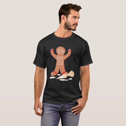 kerstontbijt Spierbrood Man Icking Abs Design T-shirt (Voorkant volledig)