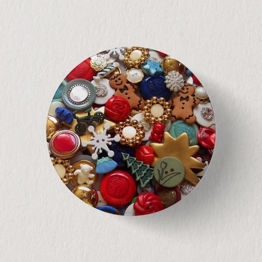 kerstontbijtbrood Mannen Buttonnen Ronde Button 3,2 Cm (Voorkant)