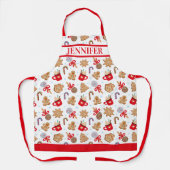 Kerstontbijtfeestdag - Aangepaste naam voor bakken Schort (Voorkant)