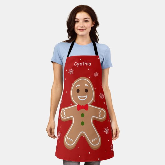 kerstontbijtkoek Funny Cute All-Over Print Schort (Gedragen)