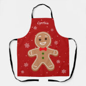 kerstontbijtkoek Funny Cute All-Over Print Schort (Voorkant)