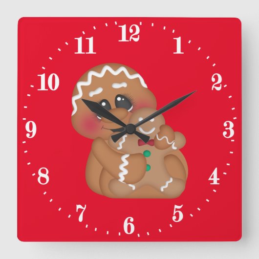 kerstontbijtkoek Holiday-decor Vierkante Klok (Voorkant)