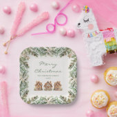 kerstontbijtkoek papieren bordje (Feest)