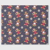 Kerstontbijtkoek voor de marine cadeaupapier (Vlak)