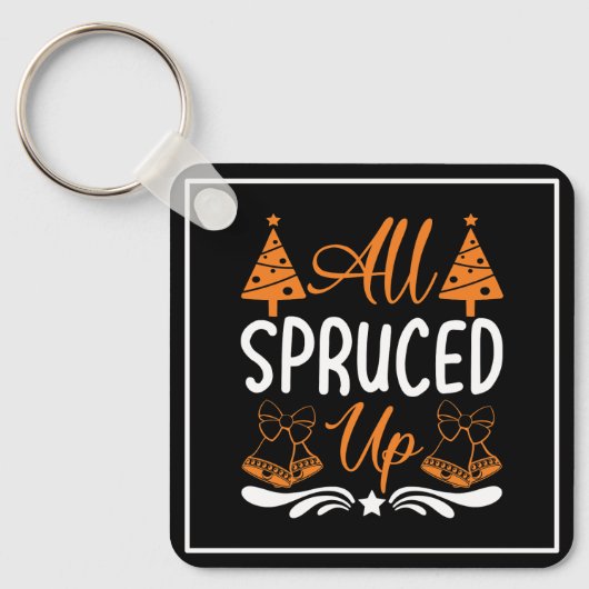 Kerstontwerp 'All Spruced Up'-85675 Sleutelhanger (Voorkant)