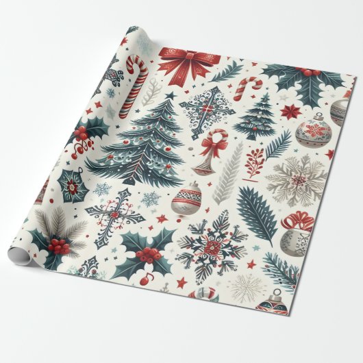 Kerstontwerp Cadeaupapier (Uitgerold)