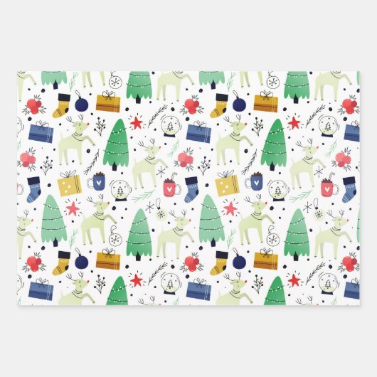 kerstontwerp inpakpapier vel (Voorkant 2)