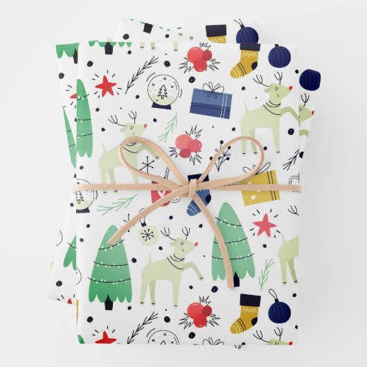 kerstontwerp inpakpapier vel (In situ)