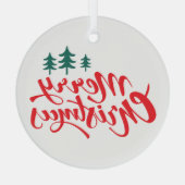 Kerstontwerp met bomen glas ornament (Achterkant)