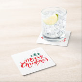 Kerstontwerp met bomen vierkante kartonnen onderzetter (Insitu)