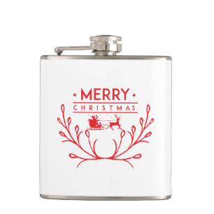 Kerstontwerp met rendier heupfles