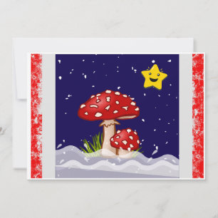 Kerstontwerp paddenstoelen kaart