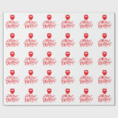 Kerstontwerp — Santa Bard Cadeaupapier (Vlak)