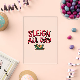 Kerstontwerp 'Sleigh All Day' Acryl Uitnodigingen