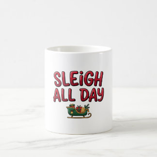 Kerstontwerp 'Sleigh All Day' Koffiemok