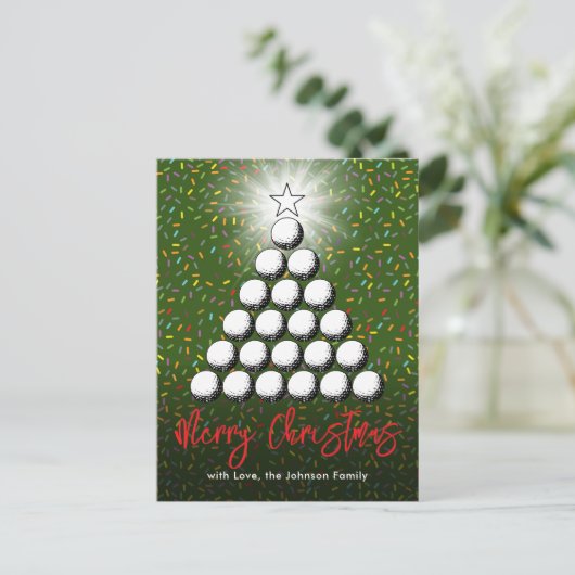 Kerstontwerp voor de golffamilie feestdagenkaart (Staand voorkant)