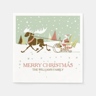 Kerstontwerp voor de Kerstman en de rendierbeker Servetten