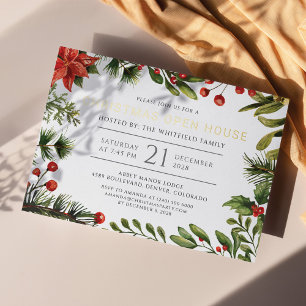 Kerstopening Botanische Gold Folie Feestdagen Briefkaart