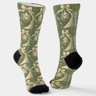 Kerstornament Blauw En Beige Art Nouveau  Sokken