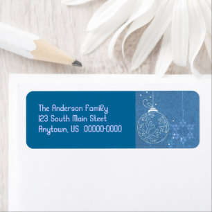 Kerstornament in blauwe sticker