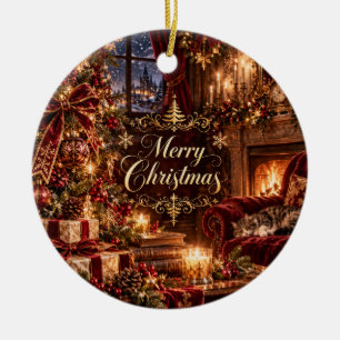 Kerstornament in vintage stijl keramisch ornament