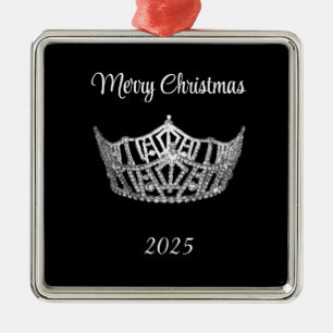 Kerstornament in zilveren kroonstijl in de stijl v metalen ornament
