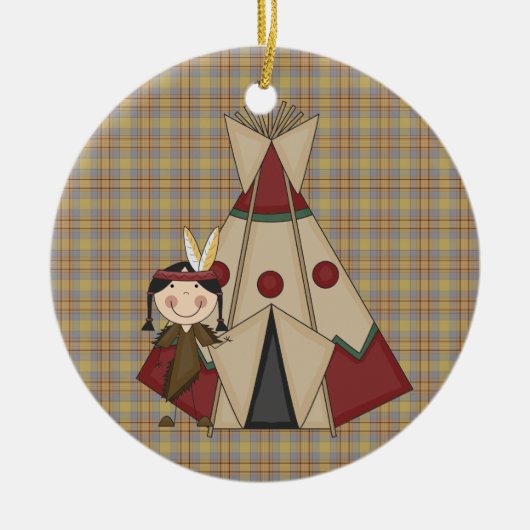 Kerstornament Indiaas meisje Keramisch Ornament (Voorkant)