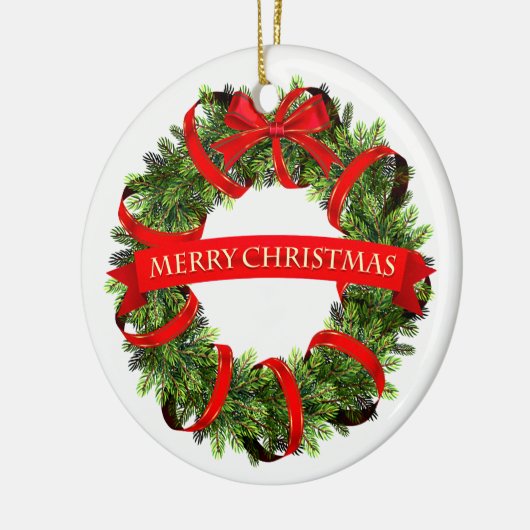 Kerstornament-Krans Keramisch Ornament (Links)