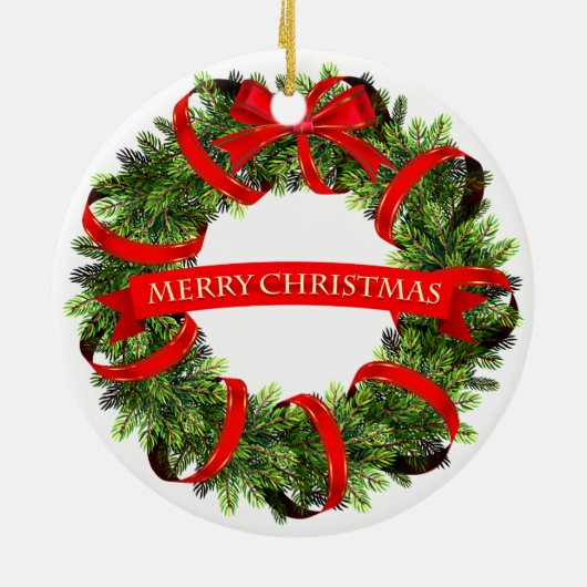 Kerstornament-Krans Keramisch Ornament (Achterkant)