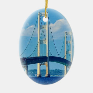 kerstornament Mackinac Bridge Keramisch Ornament