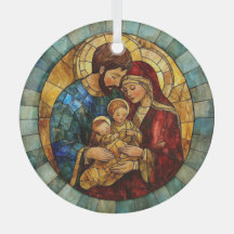 Kerstornament met geboorte van Heilige Familie