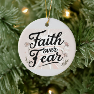 Kerstornament met inspirerend geloof keramisch ornament