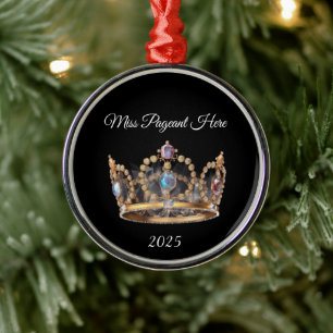 Kerstornament met juwelen kroon metalen ornament