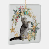 Kerstornament met kat & fauna keramisch ornament (Rechts)