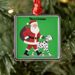 Kerstornament met Sinterklaas die een Dalmatische Metalen Ornament