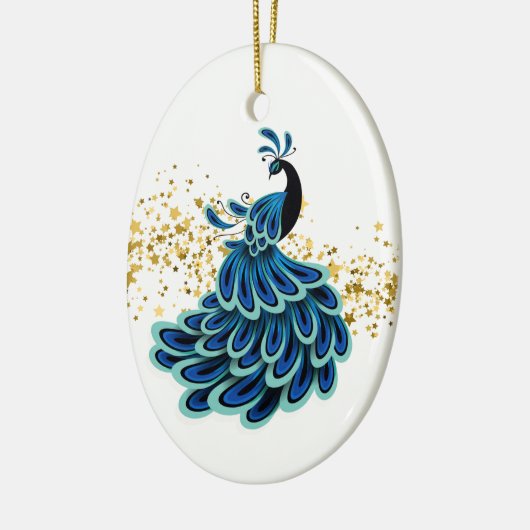 Kerstornament-Peacock Keramisch Ornament (Links)