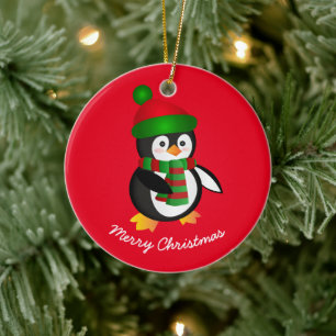 Kerstornament-Pinguïn Keramisch Ornament