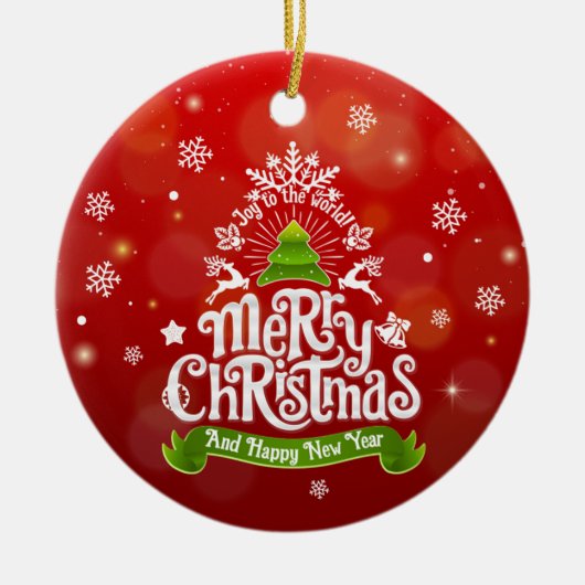 Kerstornament Png, Kerstmis en Nieuwjaar Png Keramisch Ornament (Voorkant)