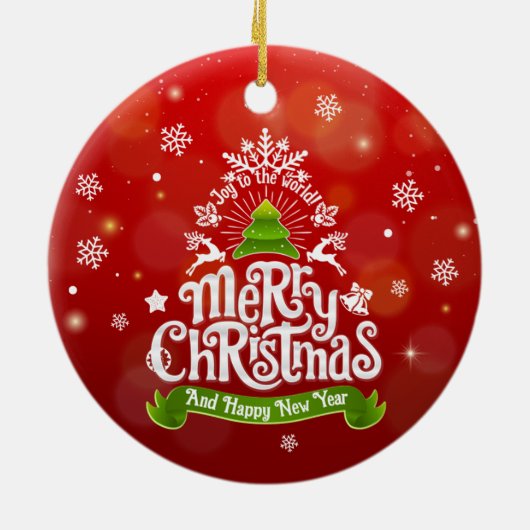 Kerstornament Png, Kerstmis en Nieuwjaar Png Keramisch Ornament (Achterkant)