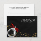 kerstornament Red Bow RSVP Kaartje (Voorkant / Achterkant)